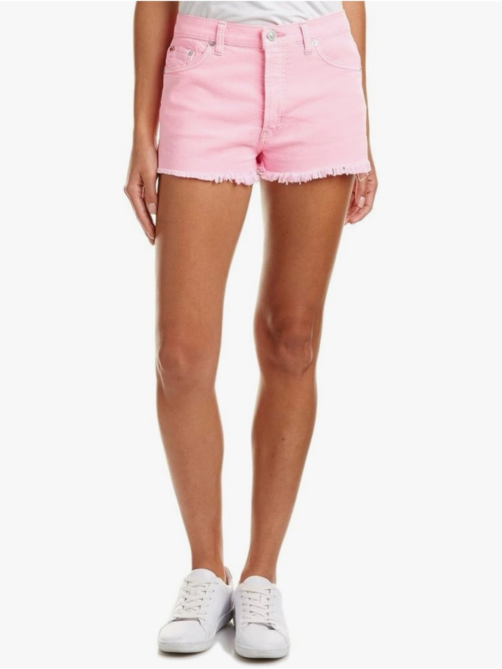 NWT Hudson Jeans Tori Slouch Pink Frayed Hem Denim Shorts Size 28